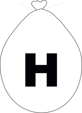 Balónek písmeno H bílé balonky.cz Balónek písmeno H bílé balonky.cz