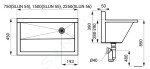 SANELA - Nerezová umyvadla Lékařský mycí žlab, délka 750 mm, ocel AISI 316L, matný nerez SLUN 54L