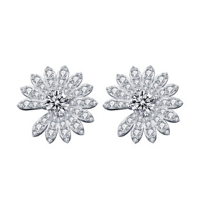 Royal Fashion stříbrné náušnice HA-XEA002-SILVER-MOISSANITE