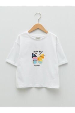 LC Waikiki Crew Neck Printed Cotton Girls' T-Shirt
