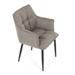 Židle jídelní, hnědá vodoodpudivá látka, černý matný lak, kovové nohy