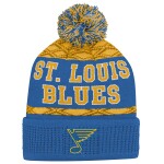 Outerstuff Dětská zimní čepice St. Louis Blues NHL Puck Pattern Cuffed Pom