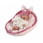Llorens 74134 NEW BORN - realistická panenka miminko se zvuky a měkkým látkovým tělem - 42 cm