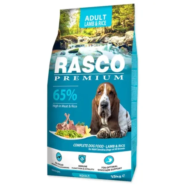 Rasco Premium Adult jehněči s rýží 15kg / Granule pro dospělé psy (1704-10437)