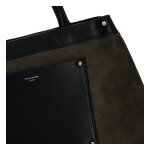 Velká a prostorná dámská koženková taška Nathalie, tmavě zelená