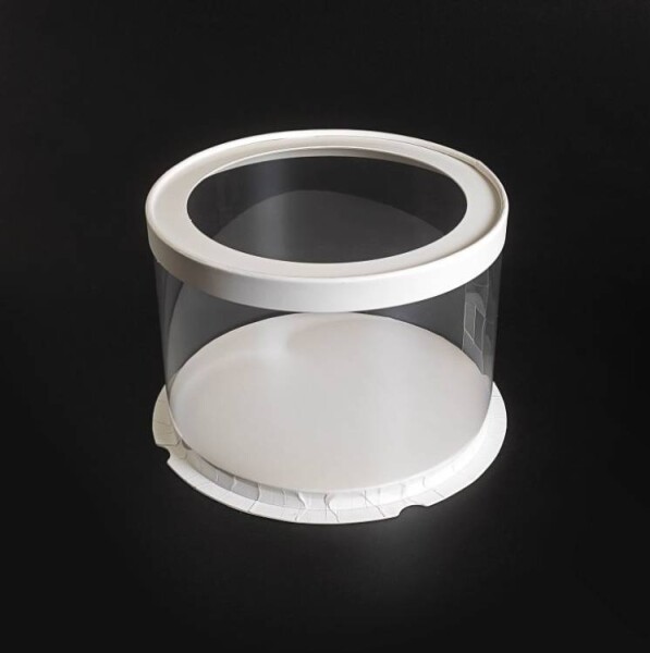 Cake Star Cake Star 4Cake Plastový kulatý box s průhledným víkem na dorty bílý (22,5 x 16 cm)