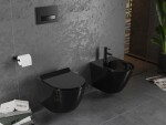 MEXEN/S - WC předstěnová instalační sada Fenix XF-F s mísou WC Lena + sedátko softclose, černá lesk 68030224070