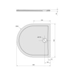 POLYSAN - ISA 90 sprchová vanička z litého mramoru, půlkruh 90x90cm, bílá 50511