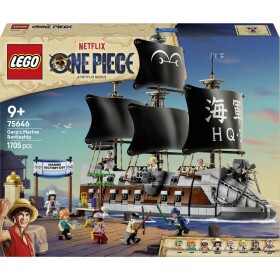 75646 LEGO® ONE PIECE Garps Marineuschiff; stavebnice s 8 minifigurami pro válečné hry; fanoušek pro virtuální realitu One PIECE; dárek pro děti od 9 let