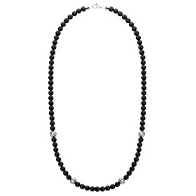 Pánský korálkový náhrdelník Olivier - onyx, lapis lazuli, tygří oko, Černá 55 cm