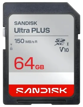 SanDisk Ultra Plus SDXC 64GB / Paměťová karta / UHS-I U1 / V10 / Class 10 / čtení 150 MB/s (SDSDUBC-064G-GN6IN)