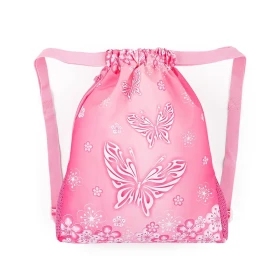 Bagmaster SÁČEK VEGA 23 A školní na přezůvky / tělocvik - motýlci Růžová 1,5 l 230239