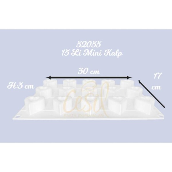 Cesil Silikonová forma na pečení/na mražené dezerty Srdce s otvorem 4,5 cm (na 15 ks) 4 cm