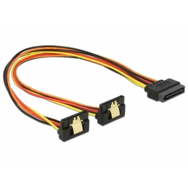 Delock SATA 15pinový napájecí konektor s aretační funkcí 2 x SATA 15pinová 30 cm (60159)