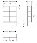 GEBERIT - Selnova Square Zrcadlová skříňka 850x588x175 mm, 2 dvířka, ořech hickory 501.266.00.1