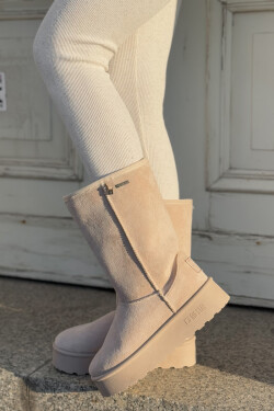 Vysoké Sněhule Na Platformě Big Star OO274894 Světle Béžové 38