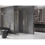 MEXEN/S - Velar Duo čtvercový sprchový kout 90 x 90, transparent, zlatá 871-090-090-02-50