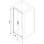 MEXEN - Exo sprchové dveře křídlové110, transparent, zlatá 8182-110-000-50-00
