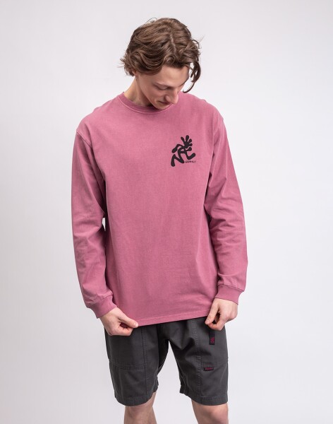 Tričko Gramicci Running Man L/S Tee Pigment Dyed RED PIGMENT