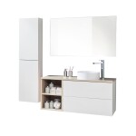 MEREO - Aira, koupelnová skříňka s keramickým umyvadlem 81 cm, dub Kronberg CN721