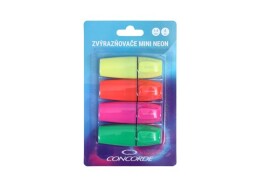 Concorde Sada zvýrazňovačů Mini Neon - 4 ks blistr