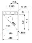 FRANKE - Maris Fragranitový dřez MRG 610-37 RTL, 410x510 mm, šedý kámen 114.0661.442