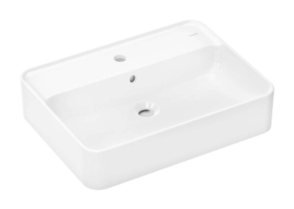 HANSGROHE - Xuniva Q Umyvadlo na desku, 60x45 cm, s přepadem, otvor pro baterii, SmartClean, bílá 61082450