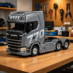 Mamido Kamion na dálkové ovládání R/C Scania Huina 1501 1:8 stříbrný