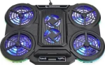 Rampage PROTE R6 šedá / chladící podložka / pro notebooky 10 - 17" / 6x ventilátor / stojánek na mobil / RGB (PROTE R6)