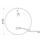 REA - Zrcadlo LED 70cm MMJ Black HOM-05513
