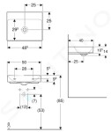 GEBERIT - ONE Umyvadlo na desku 500x400x140 mm, bez přepadu, bez otvoru pro baterii, KeraTect, bílá 505.031.01.6