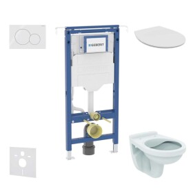 GEBERIT - Duofix Set předstěnové instalace, klozet Alpha se sedátkem, tlačítko Sigma01, alpská bílá SANI11CD3114