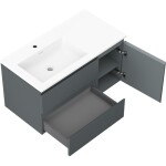 MEXEN/S - Orio koupelnová skříňka 90 cm s umyvadlem Otis levá, 2S, 1D, grafit mat/bílá mat 91A13-09047-3-BBFFF66-W18L01