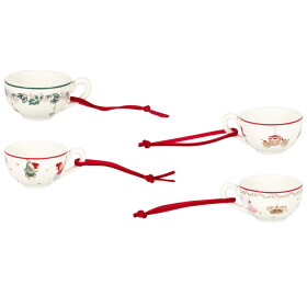 GREEN GATE Porcelánová vánoční ozdoba Joanni White – set 4 ks, multi barva, porcelán