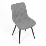 Židle jídelní, stříbrná látka, nohy černý kov