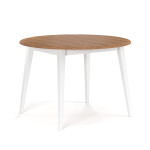 Massivo.cz Jídelní stůl Belluno Elegante 90 cm, bílý-zlatý dub, kulatý, borovice, masiv