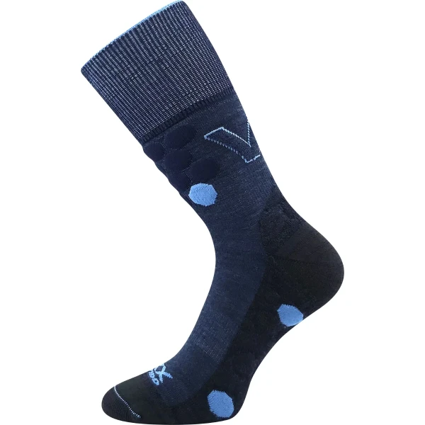 VOXX Ponožky dvouvrstvé s jemným lemem TAYRON z merino vlny s ionty stříbra JEANS 43-46 126072