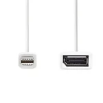 Nedis Redukce Mini DisplayPort - DisplayPort bílá / Redukce / DisplayPort 1.2 / 21,6 Gbps / 0,2 m (CCGB37450WT02)