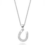 Stříbrný náhrdelník PODKOVA pro štěstí - stříbro 925/1000, Stříbrná 40 cm + 5 cm (prodloužení)