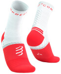 Kompresní běžecké ponožky Compressport Pro Marathon Socks V2.0 - Fluo Red/White Velikost: EU 45-48