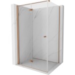 MEXEN/S - Mist-F sprchový kout skládací dveře levá 90 x 100, transparent, měď kartáčovaná 8A6T-090-100-65-00-L