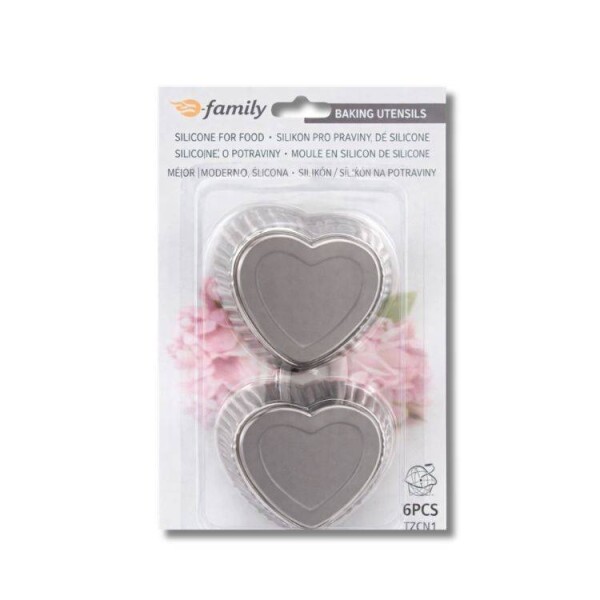 Dortisimo Silikonová forma na košíčky Srdce (na 6 ks) 3,5 cm