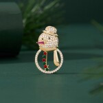 Vánoční brož se zirkony Sněhulák, Zlatá