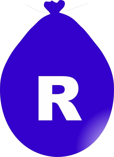 Balónek písmeno R modré balonky.cz Balónek písmeno R modré balonky.cz