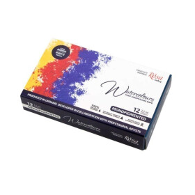 ROSA Gallery akvarelové barvy Monopigment - 12 barev v kovové krabičce