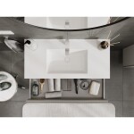 MEXEN/S - Rivel koupelnová skříňka 100 cm s umyvadlem Otis, 1 šuplík, reliéf , šedá mat/bílá mat 91A20-10023-1-BF62-W18M01