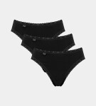 Dámské kalhotky sloggi 24/7 Cotton Lace Tai C3P - černé - SLOGGI BLACK 40