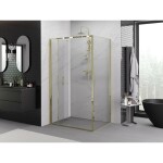 MEXEN/S - Exo sprchový kout skládací dveře 100 x 90, transparent, zlato 816-100-090-50-00