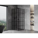 MEXEN/S - Mist T sprchový kout dveře křídlové levá 110 x 110, černá dekor, černá 8A4T-110-110-70-77-L