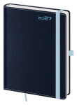 Diář 2027 týdenní B6 Double Blue s poutkem na propisku